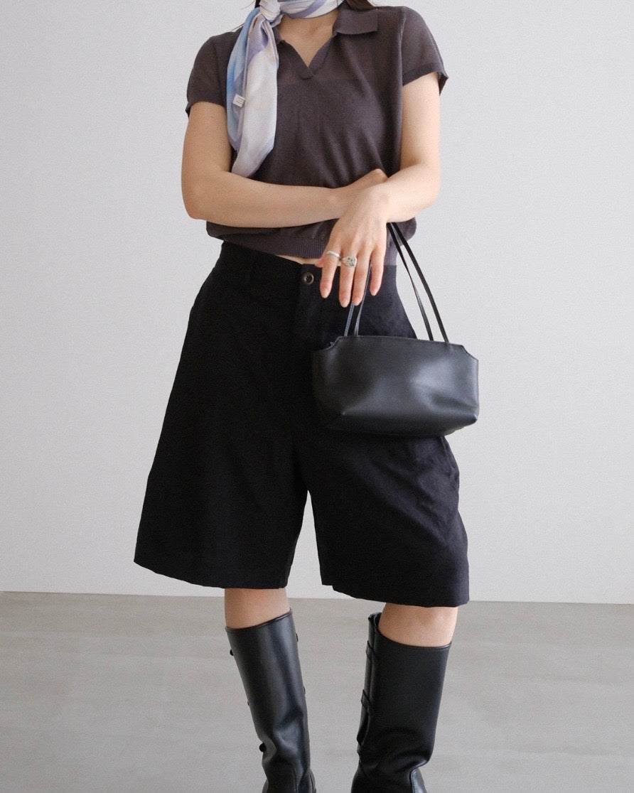 [9/10new]linen Summer Knit Polo gray