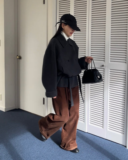 [11/27new] Drape Wool P-Coat gray 12月下旬～1月初旬入荷