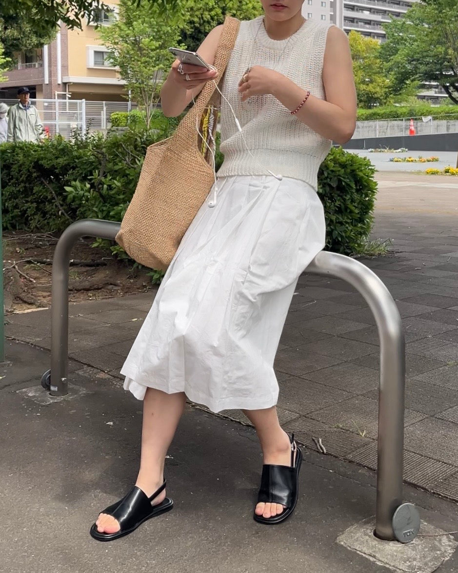 [5/7new]Cotton Full Line Pleated Skirt