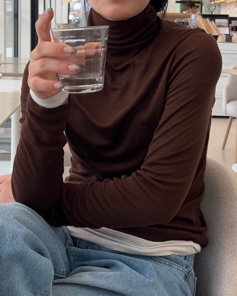 Layer Soft Turtleneck Brown