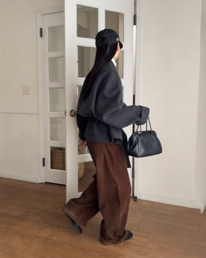 [11/27new] Drape Wool P-Coat gray 12月下旬～1月初旬入荷