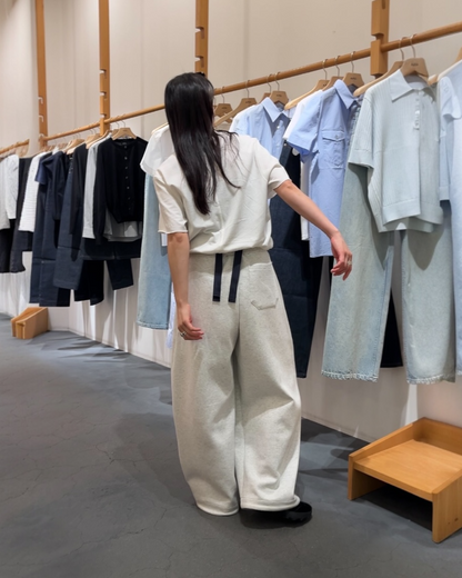 [5/21new]Curved Wide Sweat Pants oatmeal 6月上旬〜下旬入荷