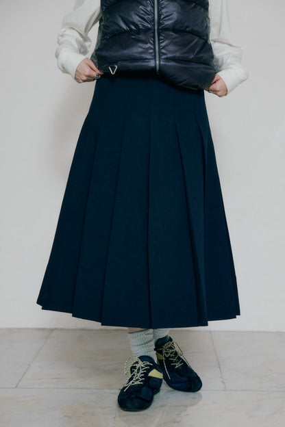 [10/22new] side belt pleats skirt NV