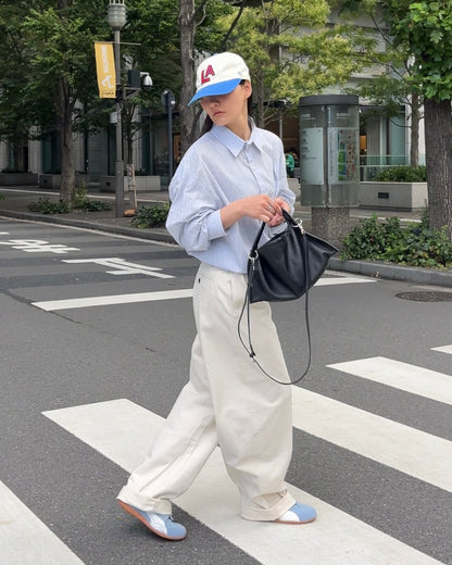 Curve Leather 2way handle bag