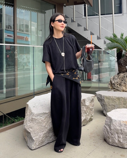 [5/21new]Curved Wide Sweat Pants black 6月上旬〜中旬入荷