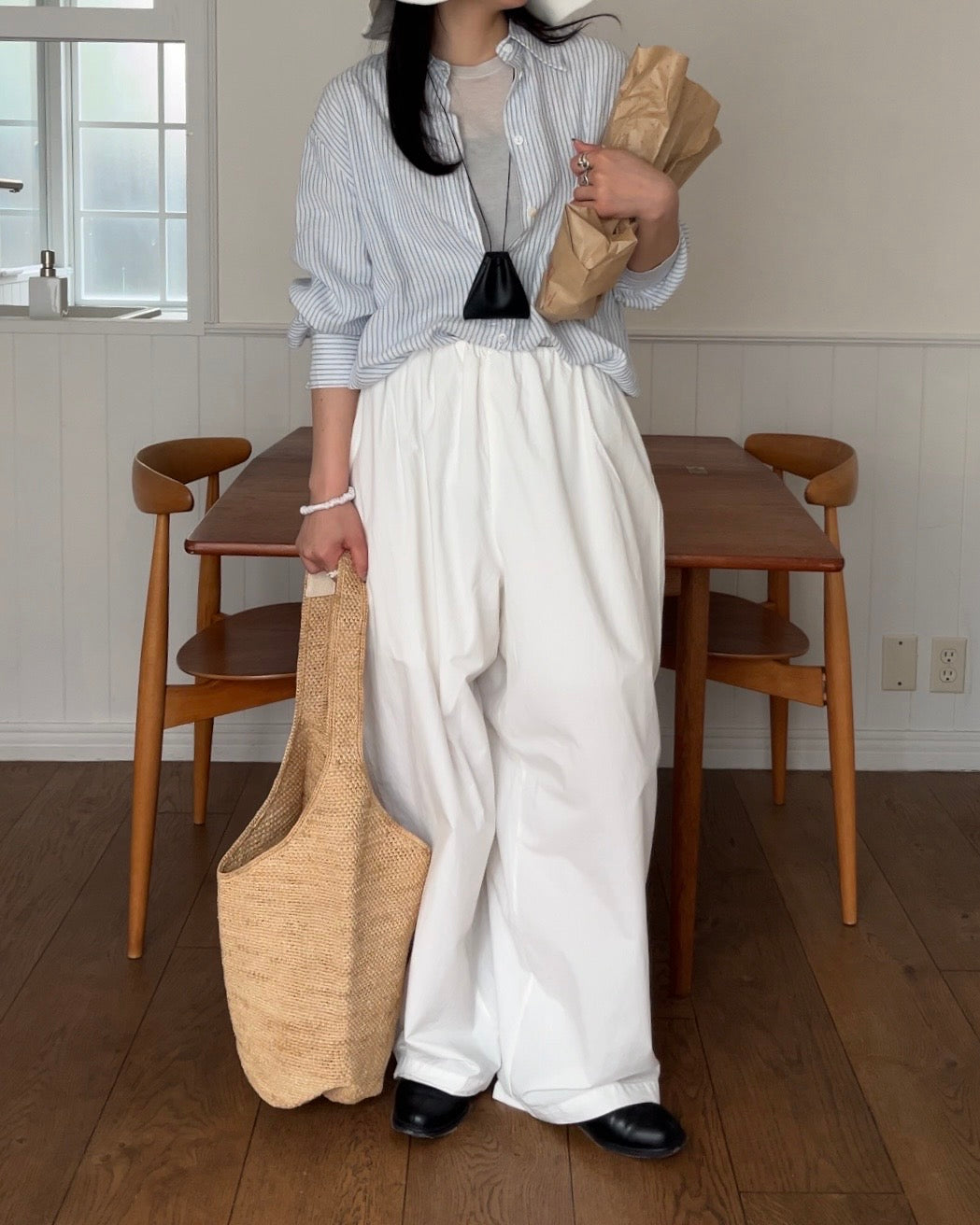 [4/16 new]Easy Form Pants  white 5月初旬入荷分