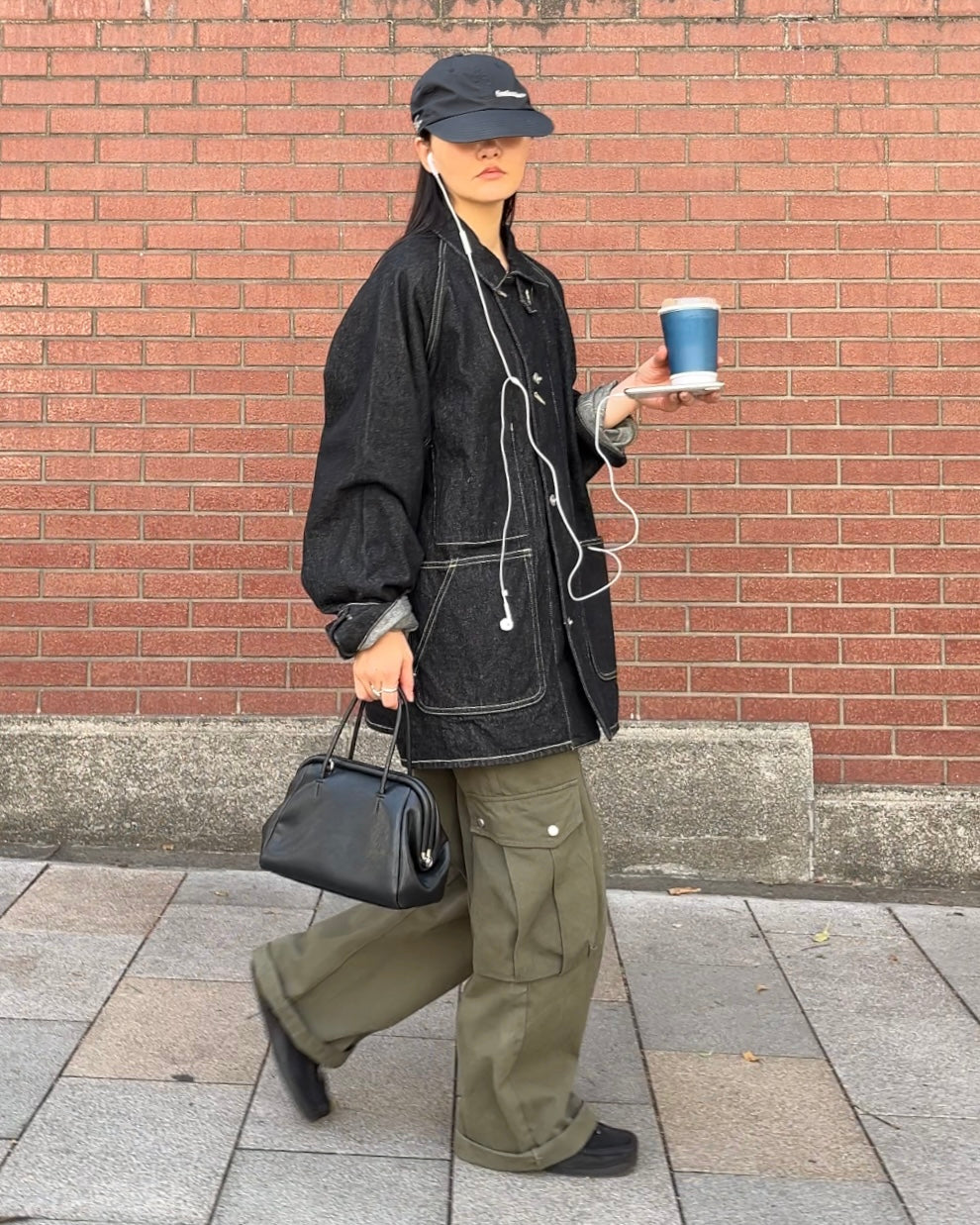 [9/14restock][予約]minimal Leather 2way Bag black 9月下旬～10月初旬入荷