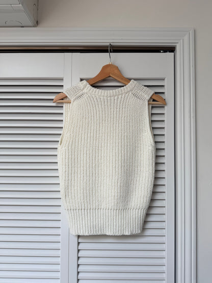 [5/7new]Raw Linen Knit Top Tank white 5月下旬入荷分