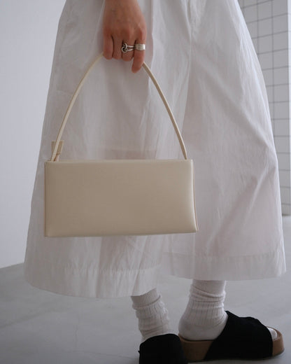 [7/16new]glossy wide pants white