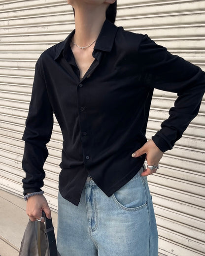 [9/4new]Airy Light Shirt black