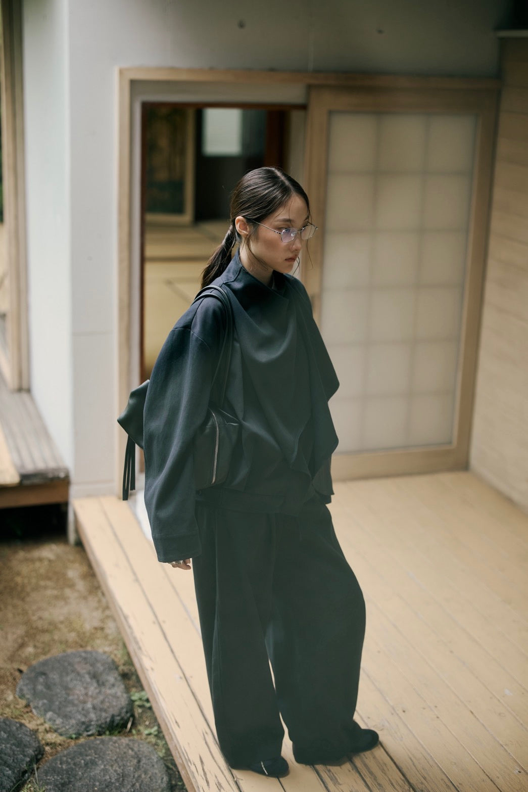 button drape jacket