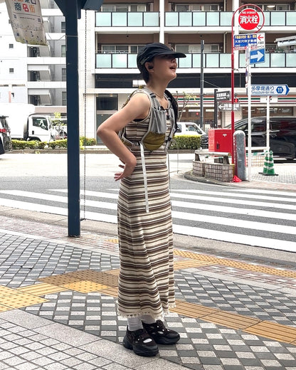 [7/31new]Border Fringe Onepiece