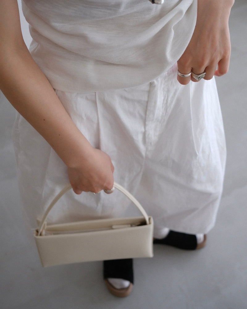 [7/16new]glossy wide pants white