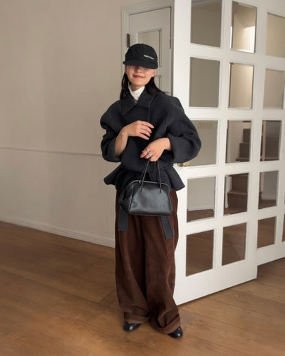 [11/27new] Drape Wool P-Coat gray 12月下旬～1月初旬入荷