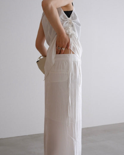 [8/27new]straight silk skirt white