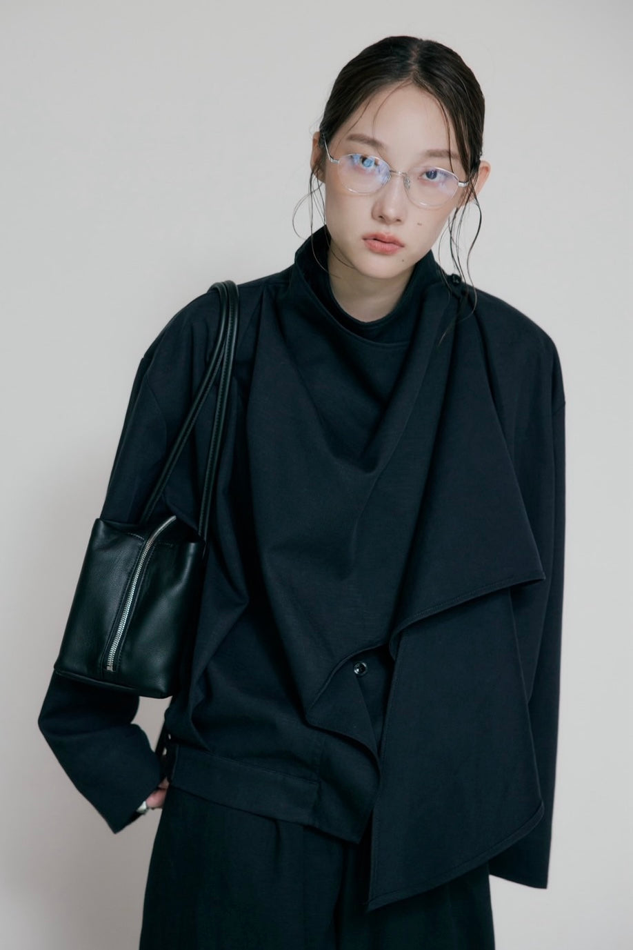 button drape jacket