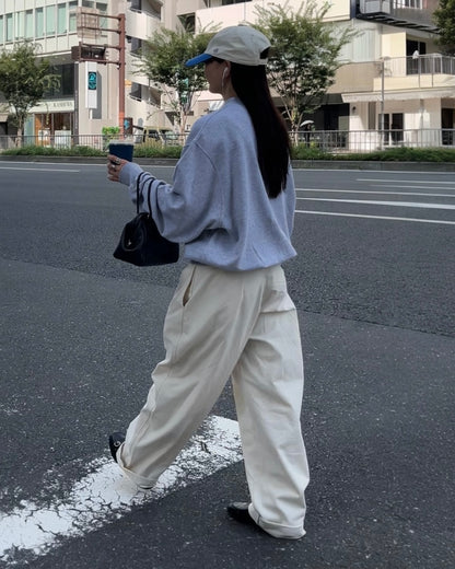 [9/18new][予約]Cotton Wide-Leg Pants 10月初旬～中旬入荷