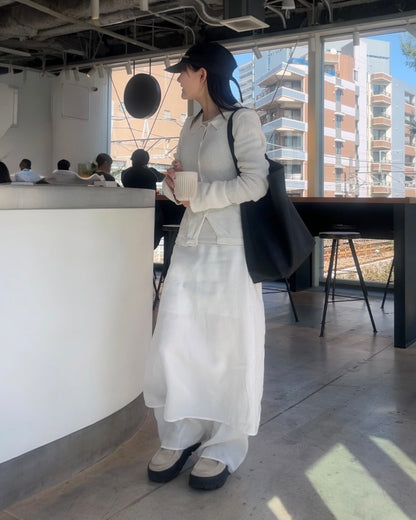 Loose Frame Cardigan white