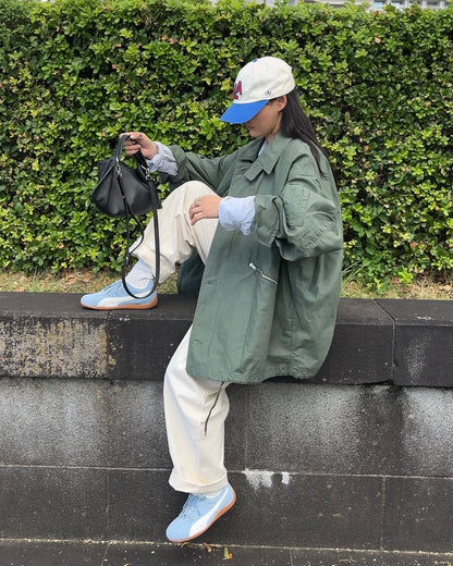 Curve Leather 2way handle bag