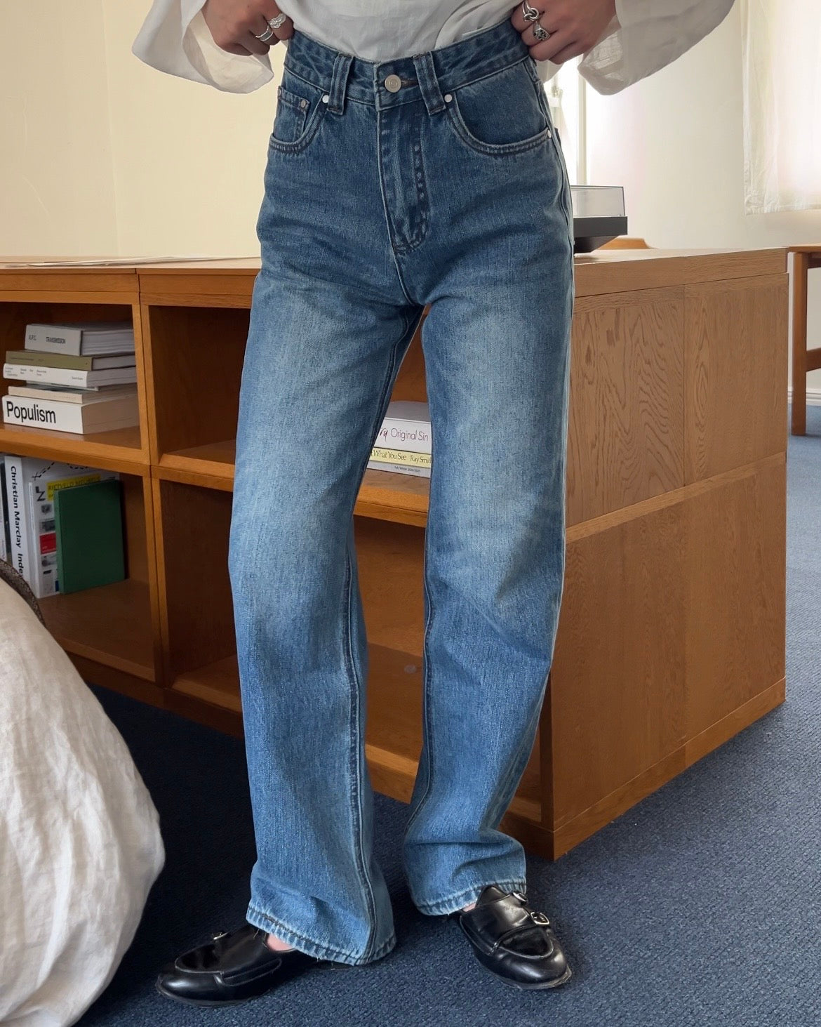 [4/23new]Cotton Blend Straight Denim