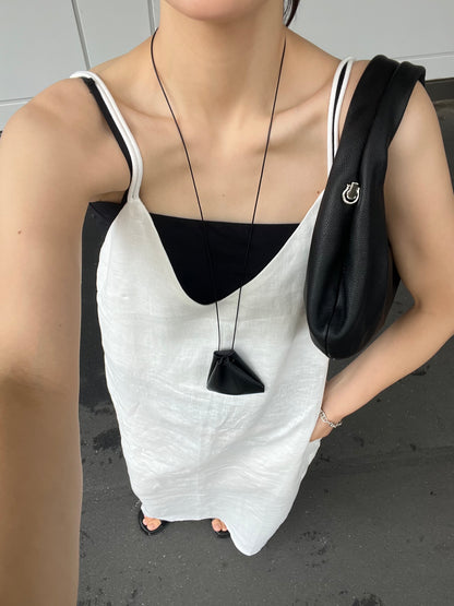 [7/2new]linen loop onepiece white
