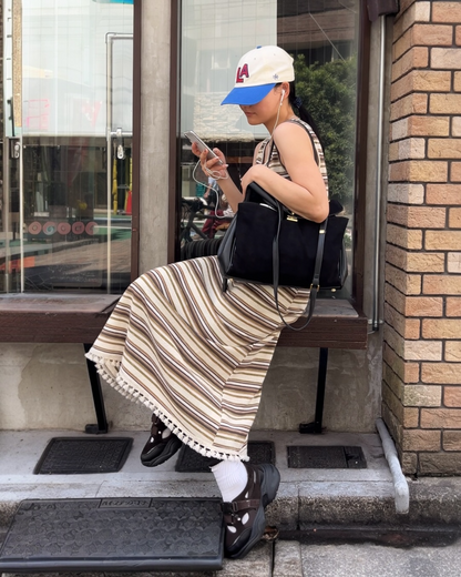[7/31new]Border Fringe Onepiece
