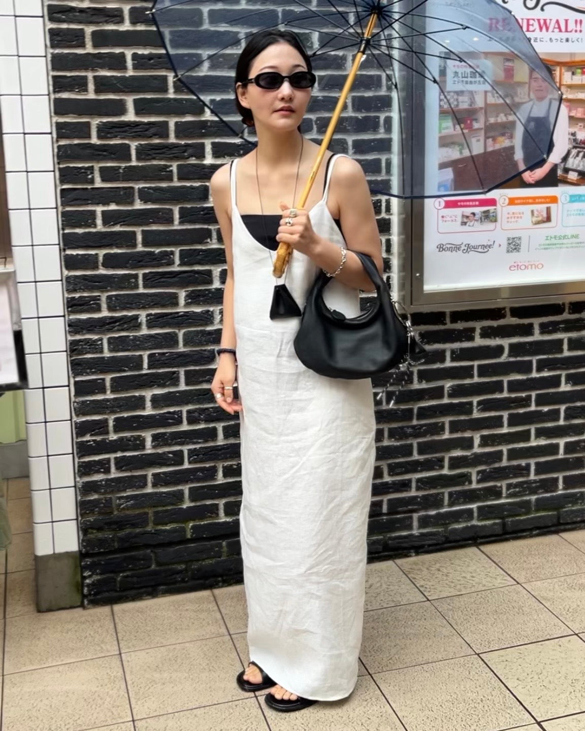 [7/2new]linen loop onepiece white