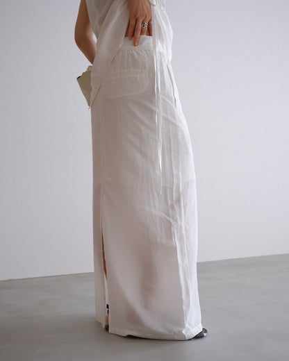 [8/27new]straight silk skirt white