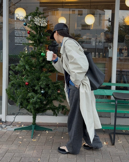 [12/4new]Cotton Canvas Coat ivory