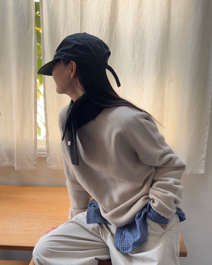 Pure Wool Soft High-Neck Knit Ivory