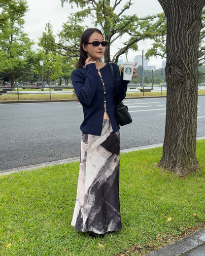 [9/24new] ink wash skirt BK 10月初旬〜中旬入荷