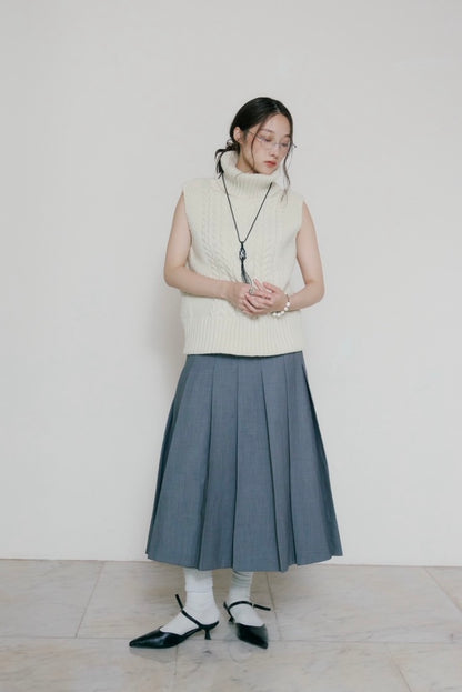 [10/22new]side belt pleats skirt GR