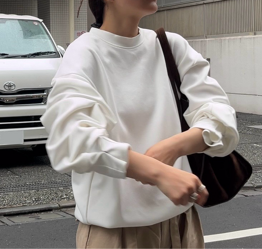easy pullover sweat white
