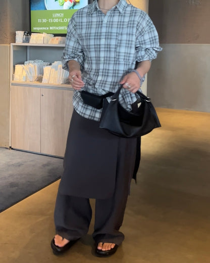 Sheer Check Airy Shirt gray