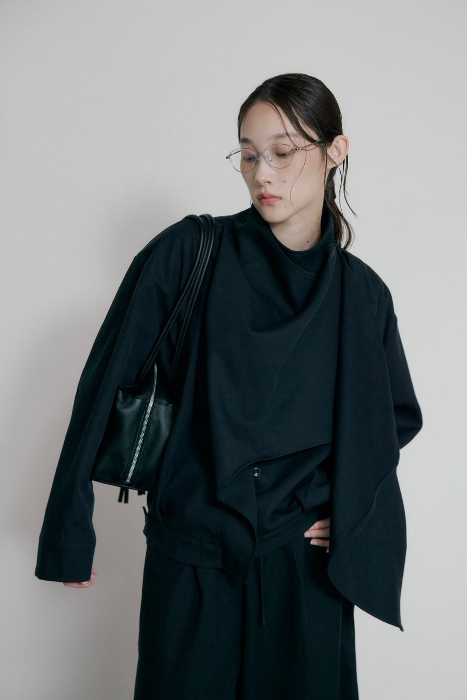 button drape jacket