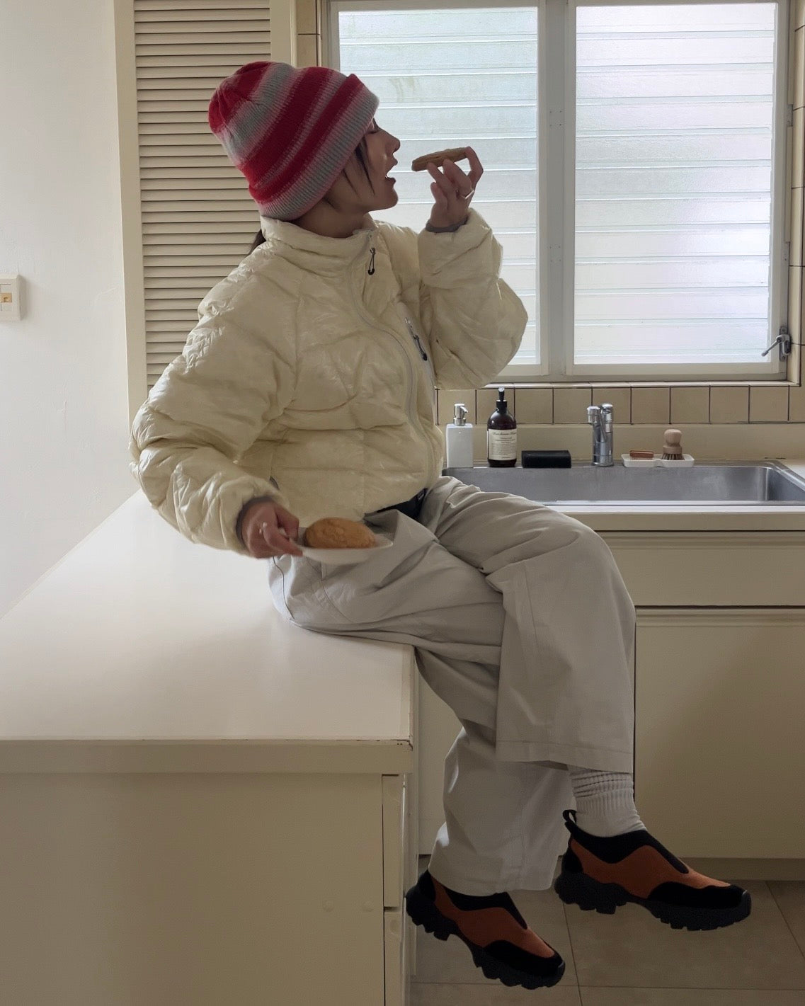 [12/18 new] Warmth Wide Cotton Pants Ivory