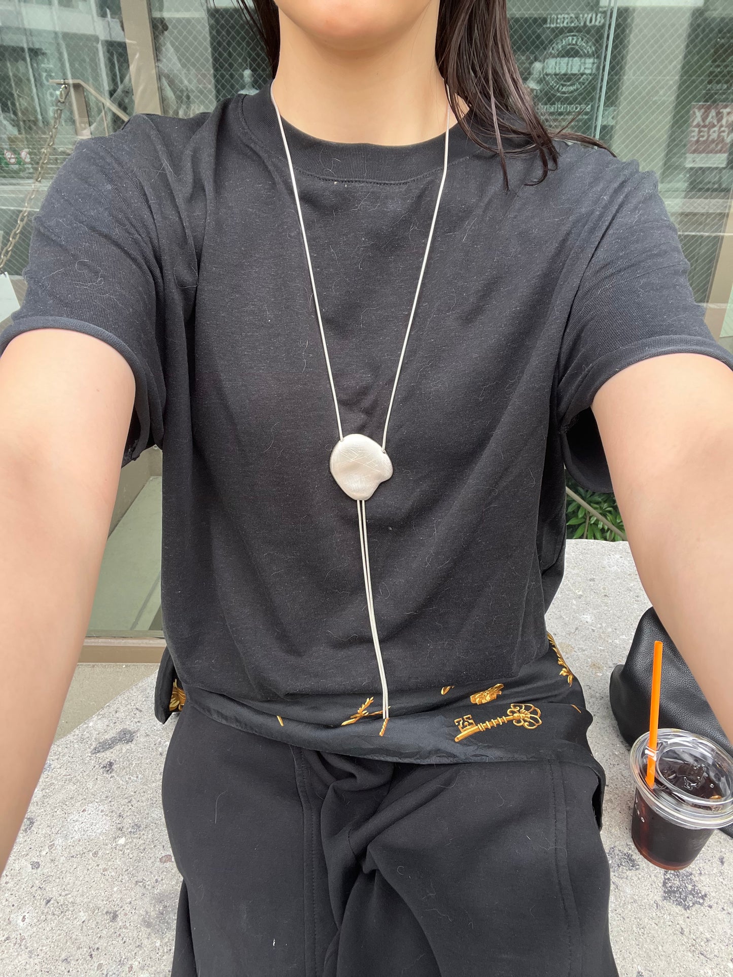 [5/21new]Cutoff Linen Tee  black  6月上旬〜下旬入荷