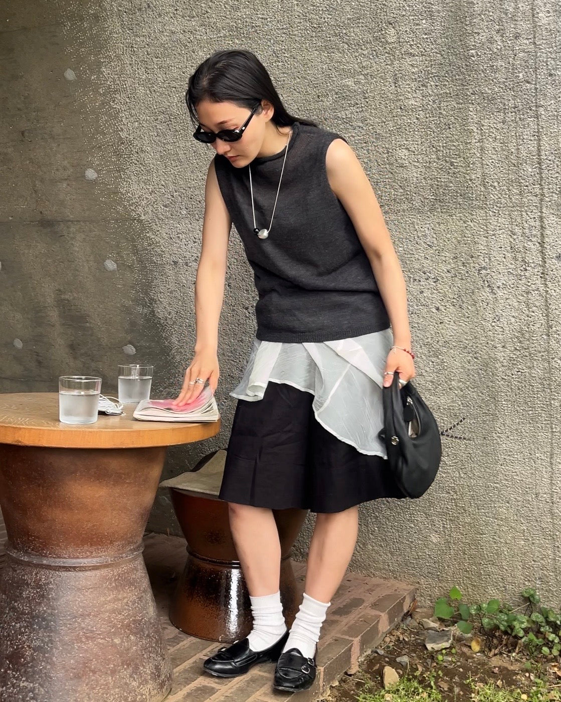 [5/21new]Round Curve Leather Bag black  6月上旬〜下旬入荷