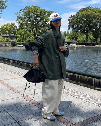 Curve Leather 2way handle bag