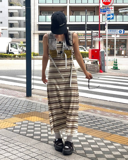 [7/31new]Border Fringe Onepiece