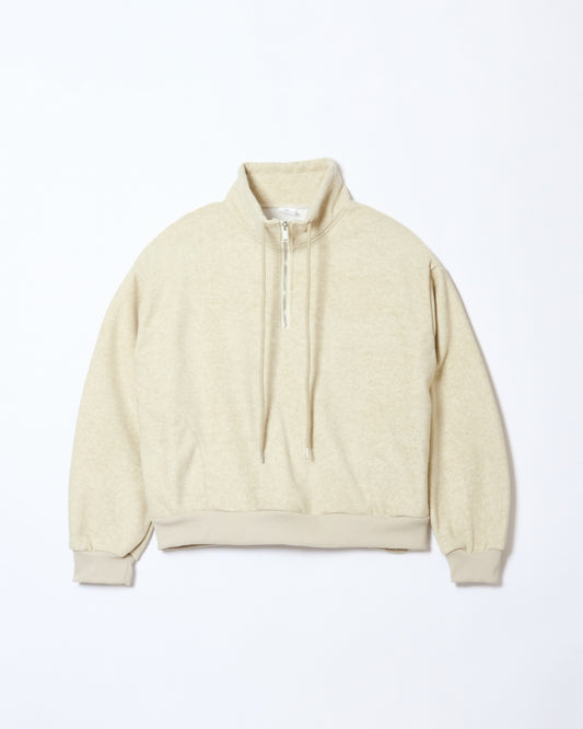highneck halfzip sweat ivory