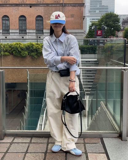 Curve Leather 2way handle bag