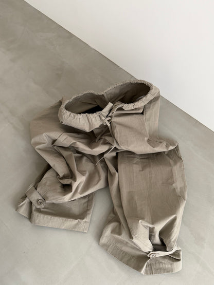 [7/9new]front volume balloon pants khaki