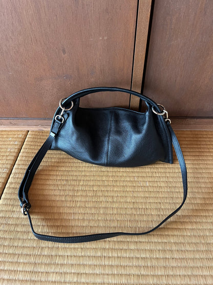 Curve Leather 2way handle bag