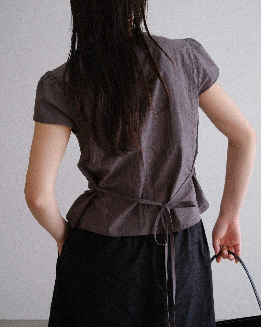 [9/17new]Gather Front Blouse gray