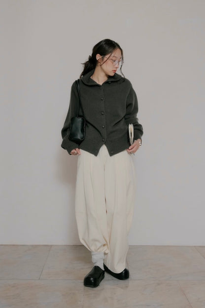 [10/8new]volume neck knit cardigan BR 11月上旬～中旬入荷分