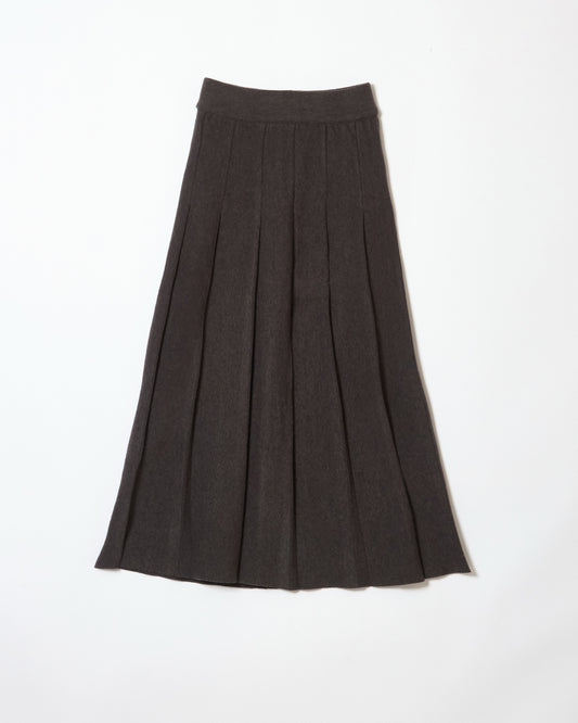 stretch knit pleats skirt