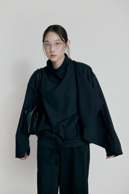 button drape jacket