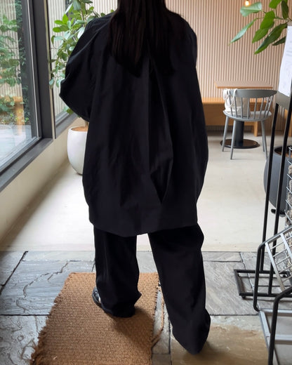 Cotton Nylon Over Collar Jacket navy