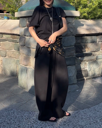 [5/21new]Curved Wide Sweat Pants black 6月上旬〜中旬入荷